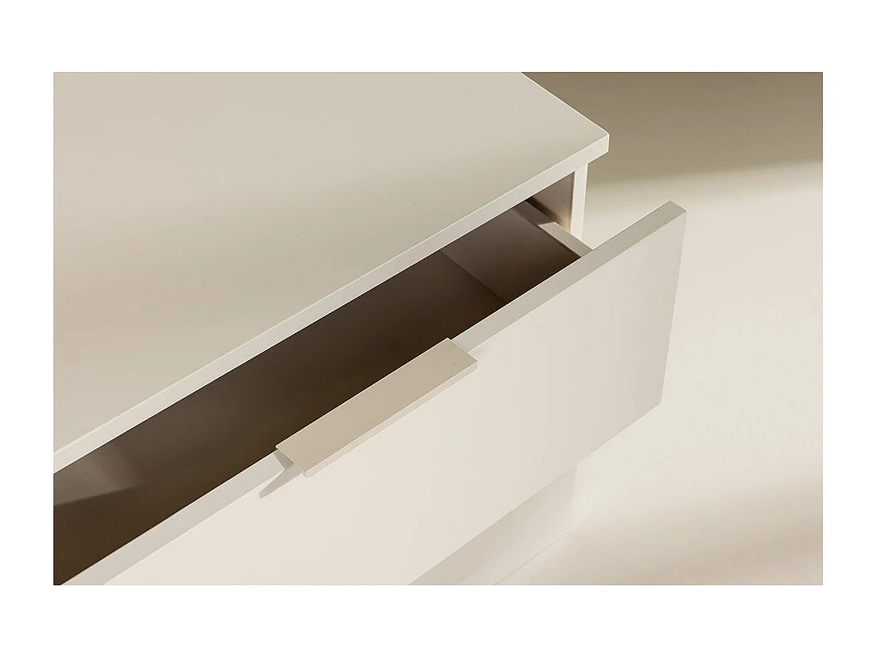 Table de Chevet 2 Tiroirs "Nice" 52cm Beige