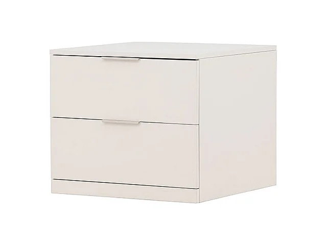 Table de Chevet 2 Tiroirs "Nice" 52cm Beige