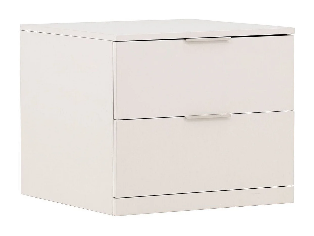 Table de Chevet 2 Tiroirs "Nice" 52cm Beige