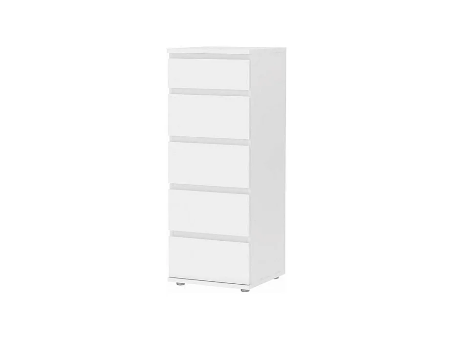 Nora Commode A, 5 tiroirs. Blanc.