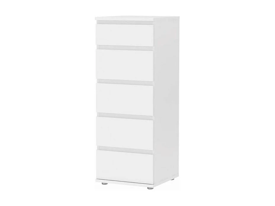 Cómoda Nora A 5 cajones color blanco.
