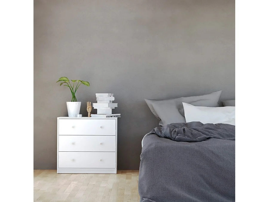 Maria Commode à 3 tiroirs, blanc.