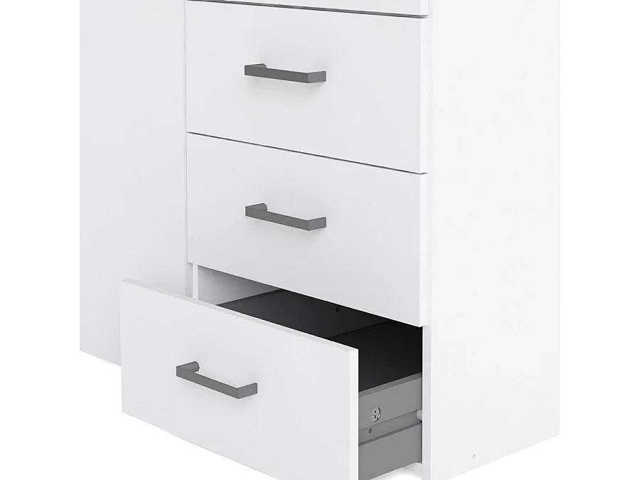 Spell Armoire 3 portes, 3 tiroirs blanc.