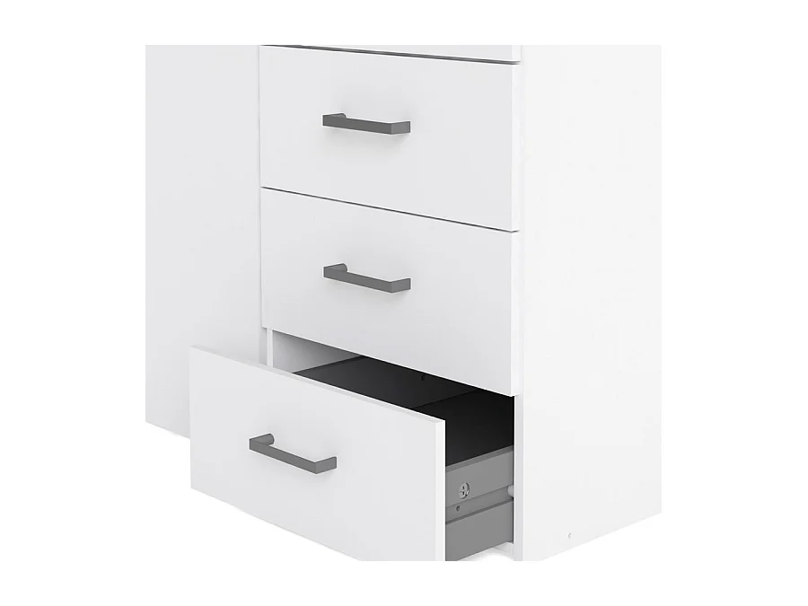 Spell Armoire 3 portes, 3 tiroirs blanc.