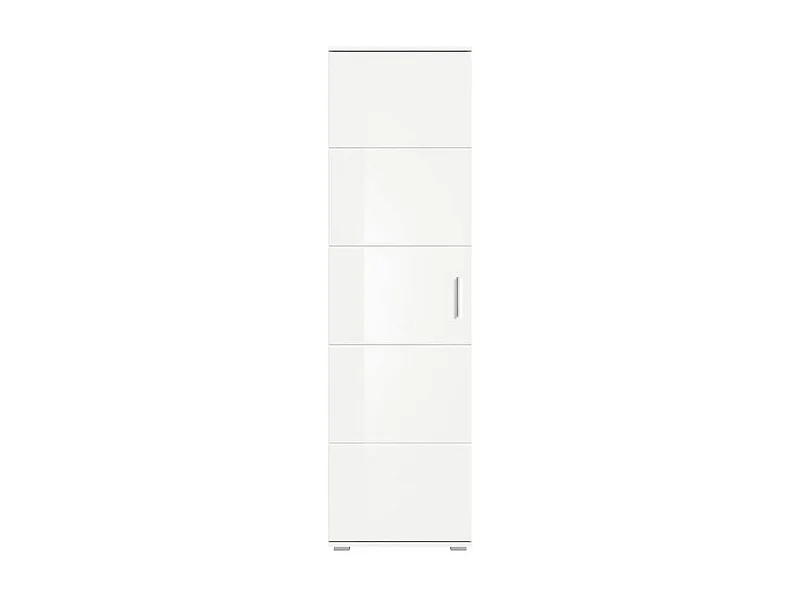 Prego armoire de rangement 1 porte, 1 barre de suspension brillant blanc,blanc.