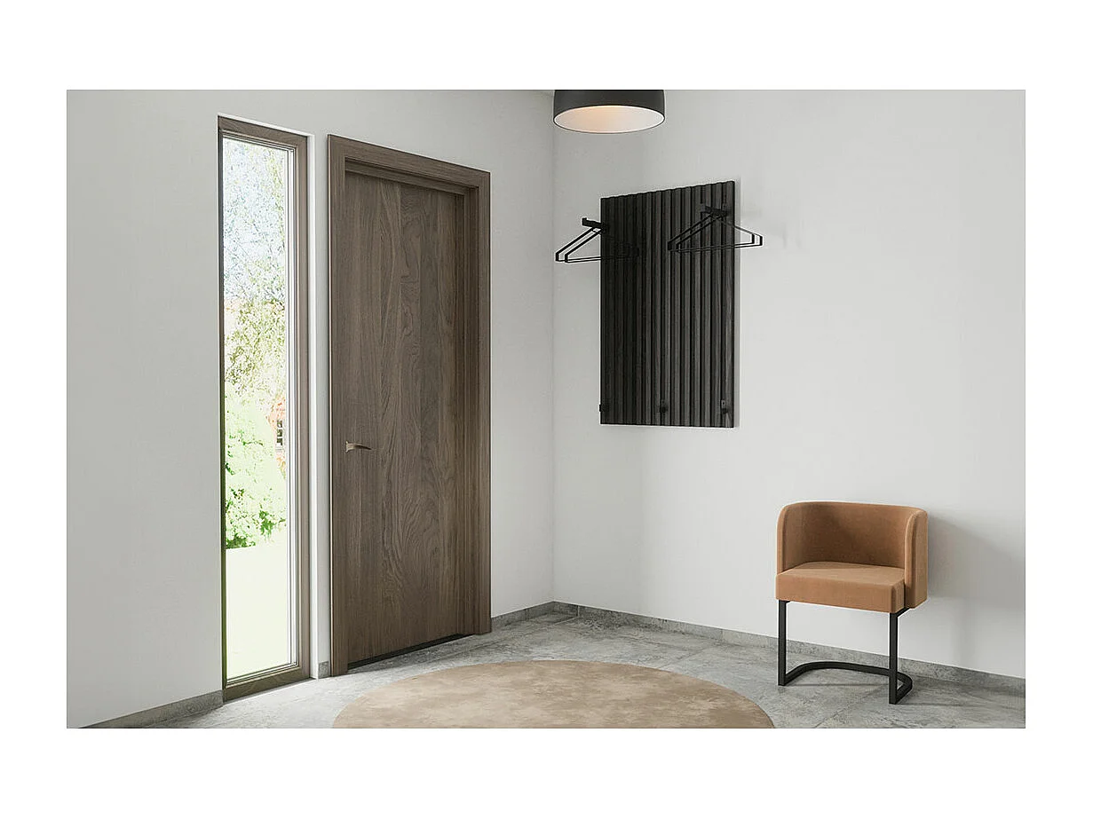 Nimes kapstok 1 plank met haken zwart.