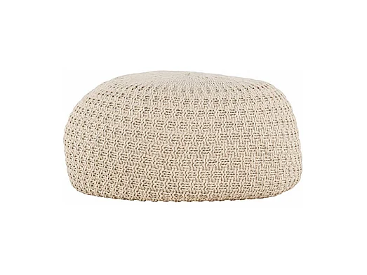 Lot de 2 poufs en tissu beige MAO