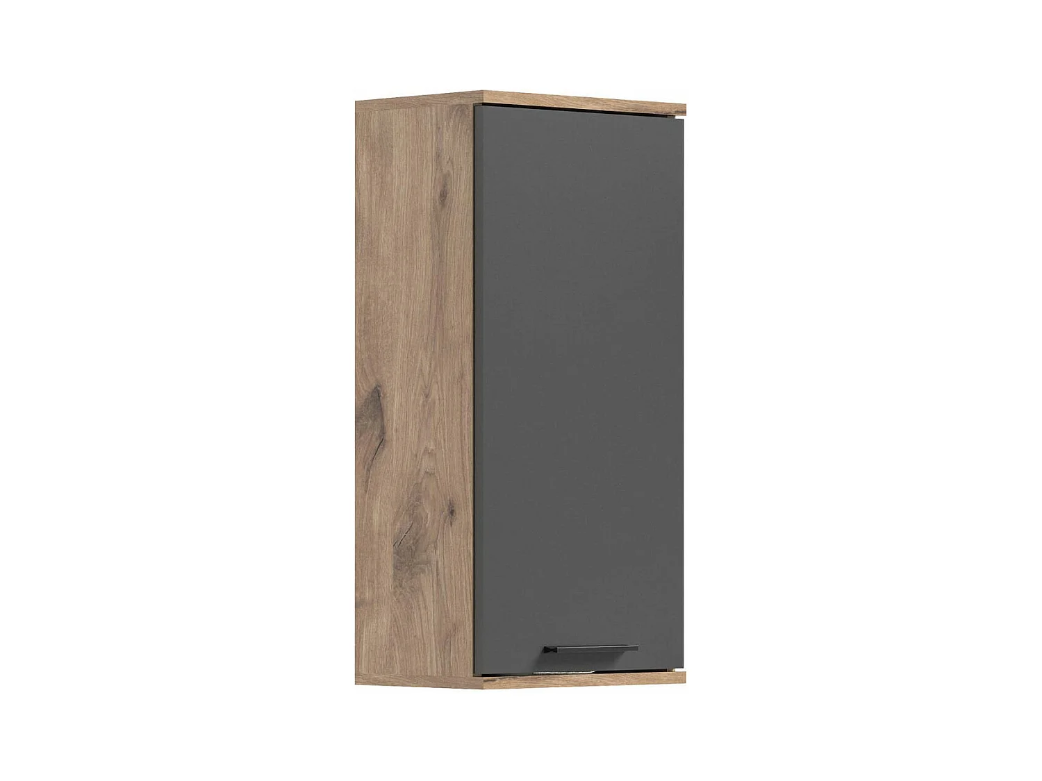 Mason armoire de salle de bain accroché au mur 1 porte gris,chêne décor.