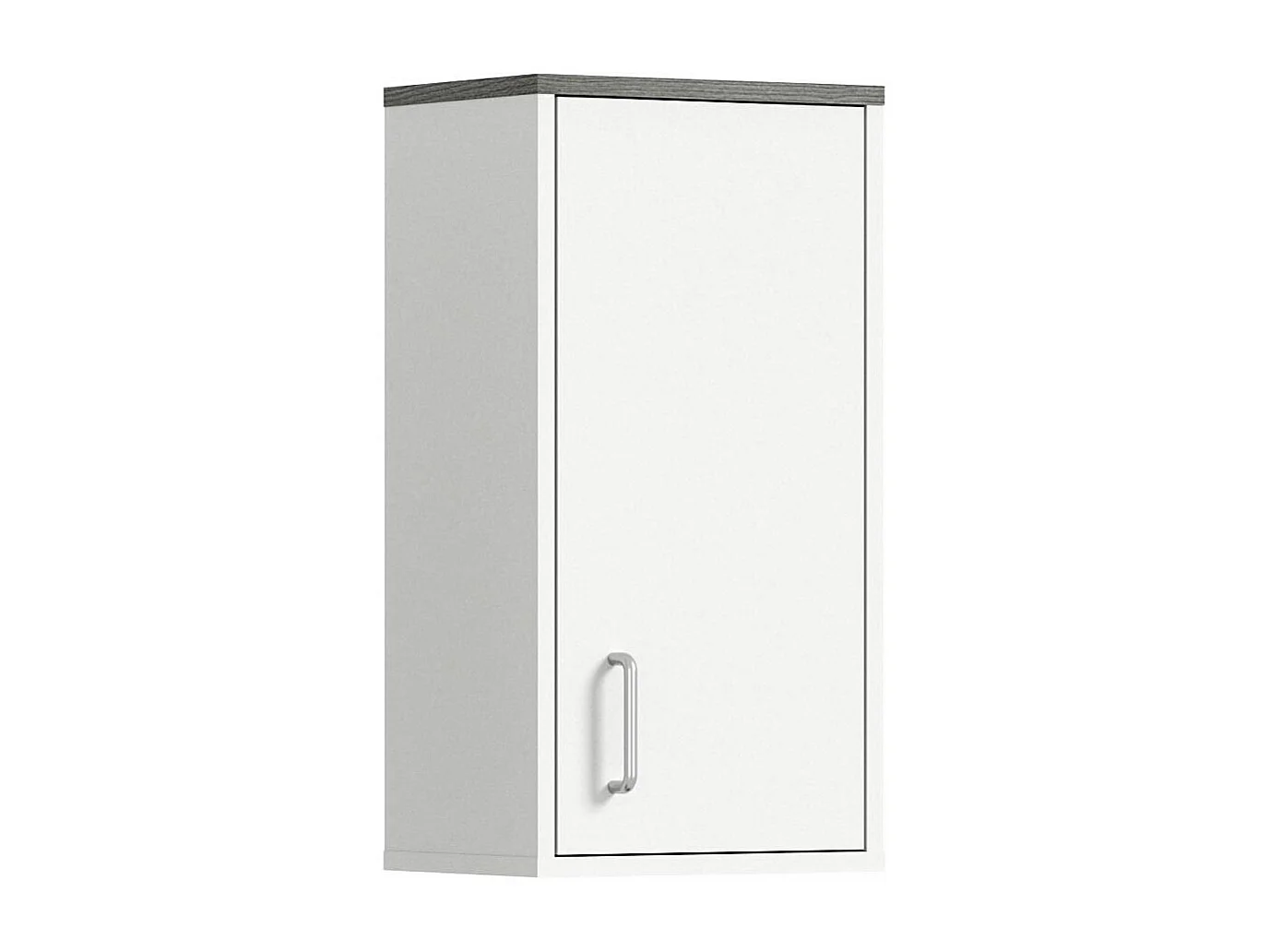 Los Angeles badkamerkast wandmontage 1 deur wit,rookkleurig.