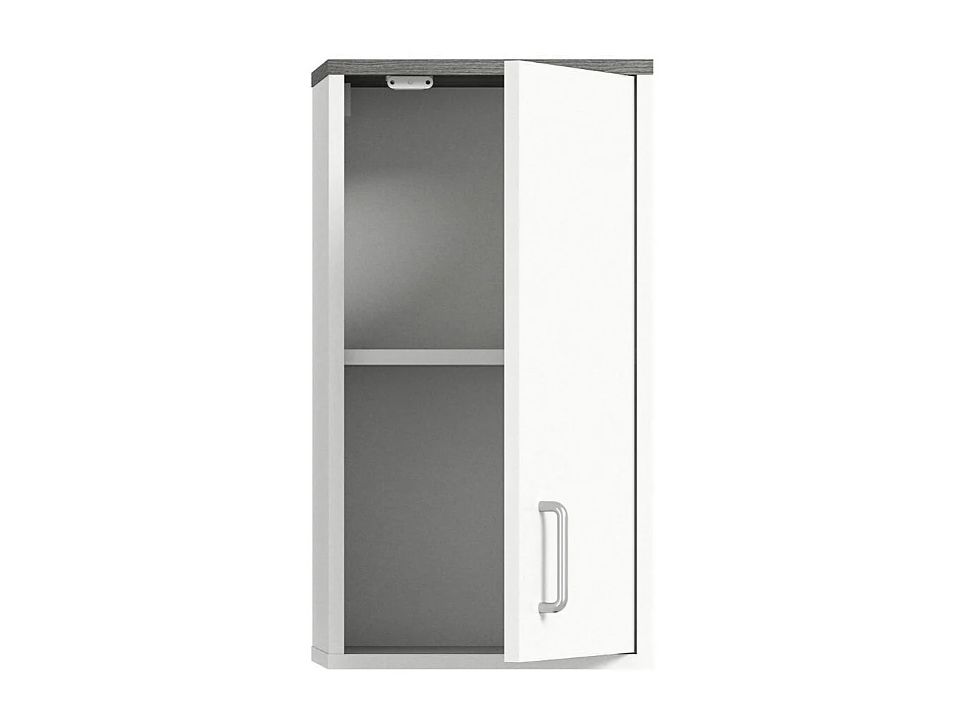 Los Angeles badkamerkast wandmontage 1 deur wit,rookkleurig.