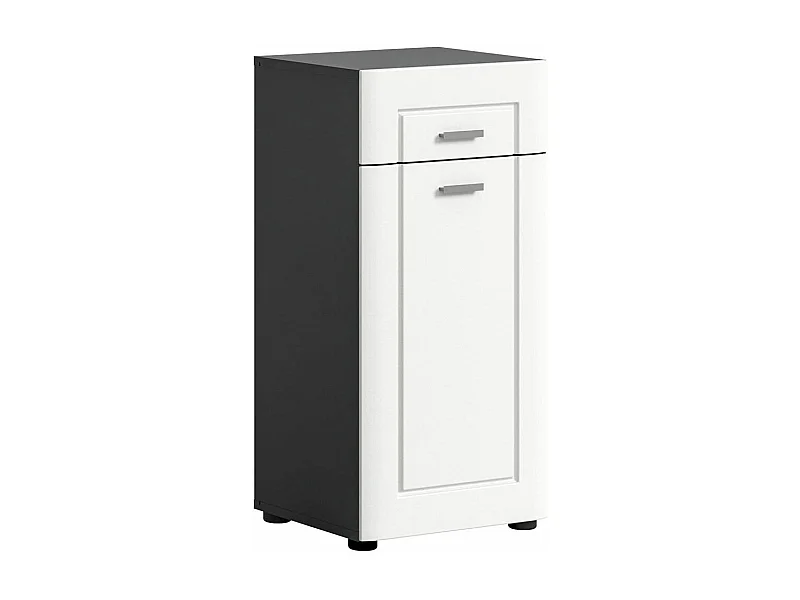 Lago badkamerkast 1 deur, 1 lade mat wit,grijs.