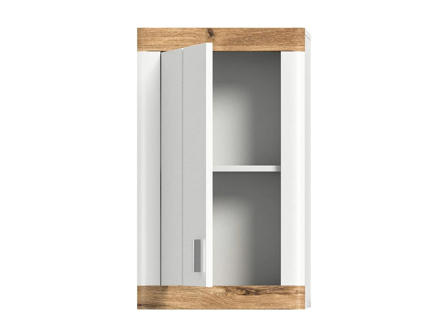 Laredo Badschrank wandhängend 1 Tür matt weiß,Eiche dekor,weiß.