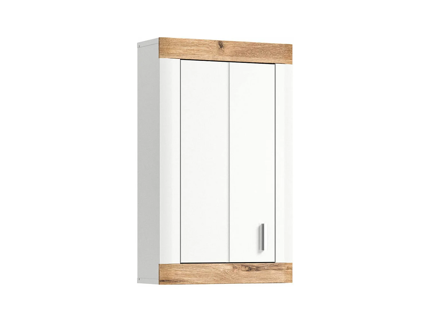 Laredo armoire de salle de bain accroché au mur 1 porte mat blanc,chêne décor,blanc.
