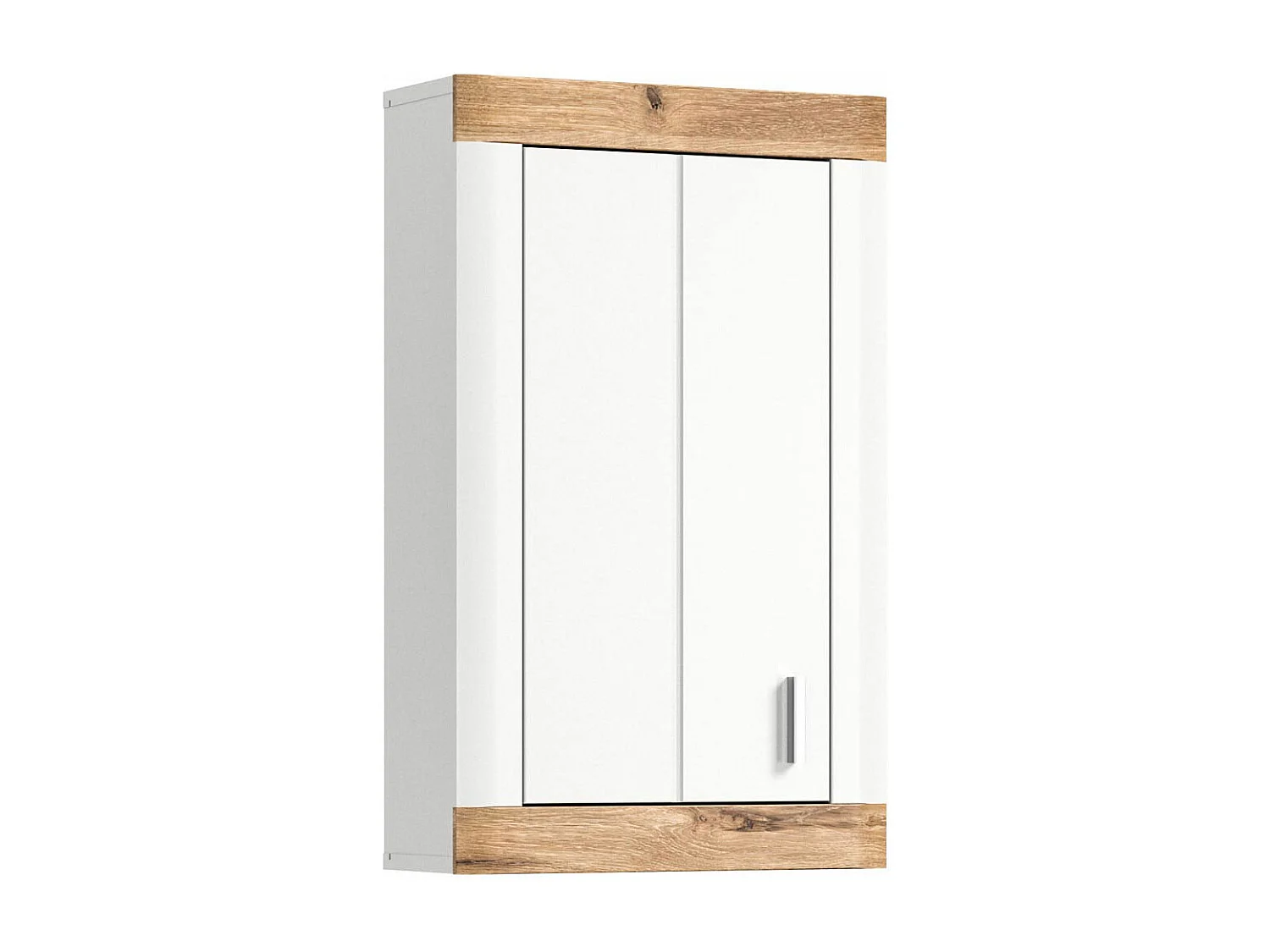 Laredo armoire de salle de bain accroché au mur 1 porte mat blanc,chêne décor,blanc.