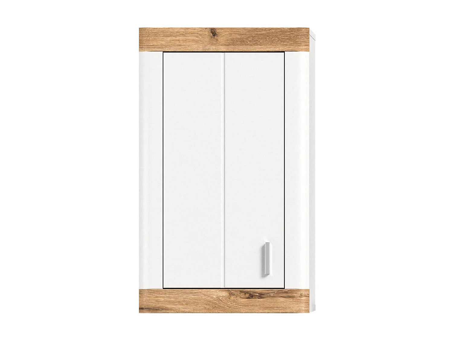 Laredo armoire de salle de bain accroché au mur 1 porte mat blanc,chêne décor,blanc.
