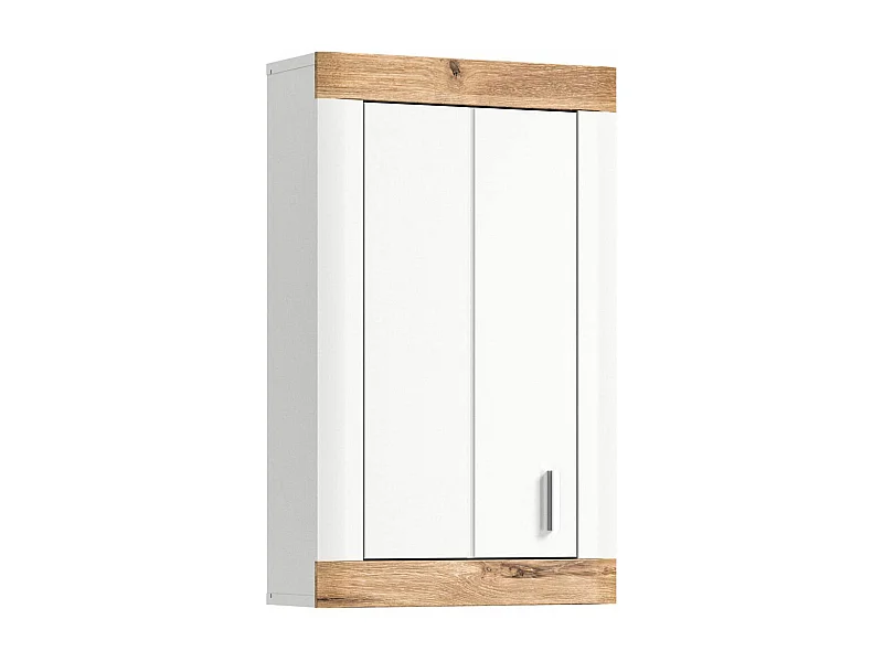 Laredo Badschrank wandhängend 1 Tür matt weiß,Eiche dekor,weiß.