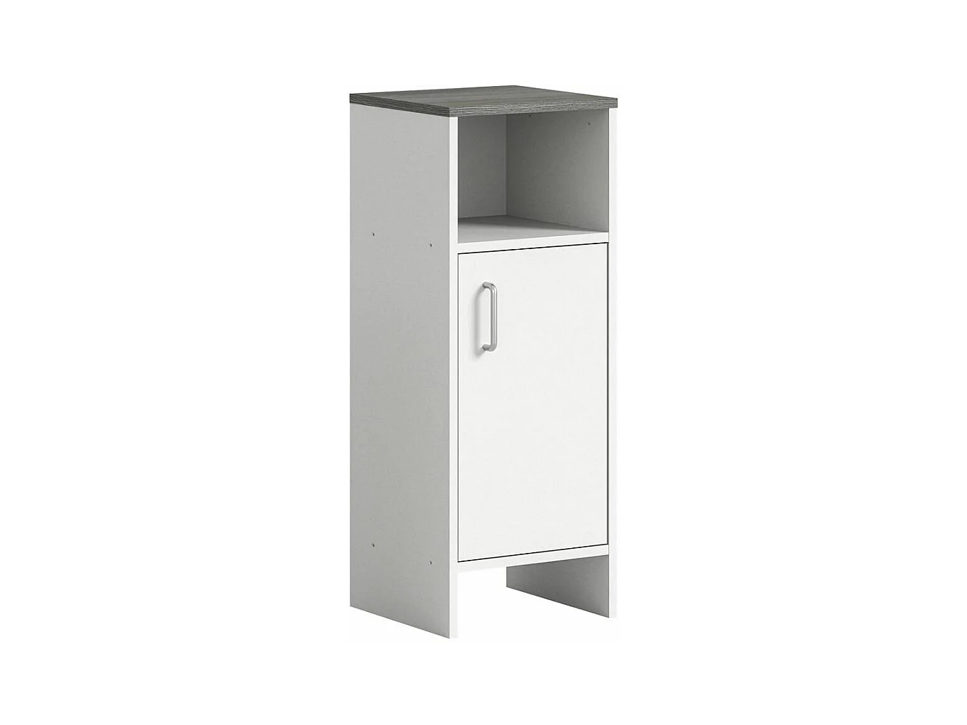 Los Angeles armoire de salle de bain 1 porte, 1 tablette blanc,enfumé.