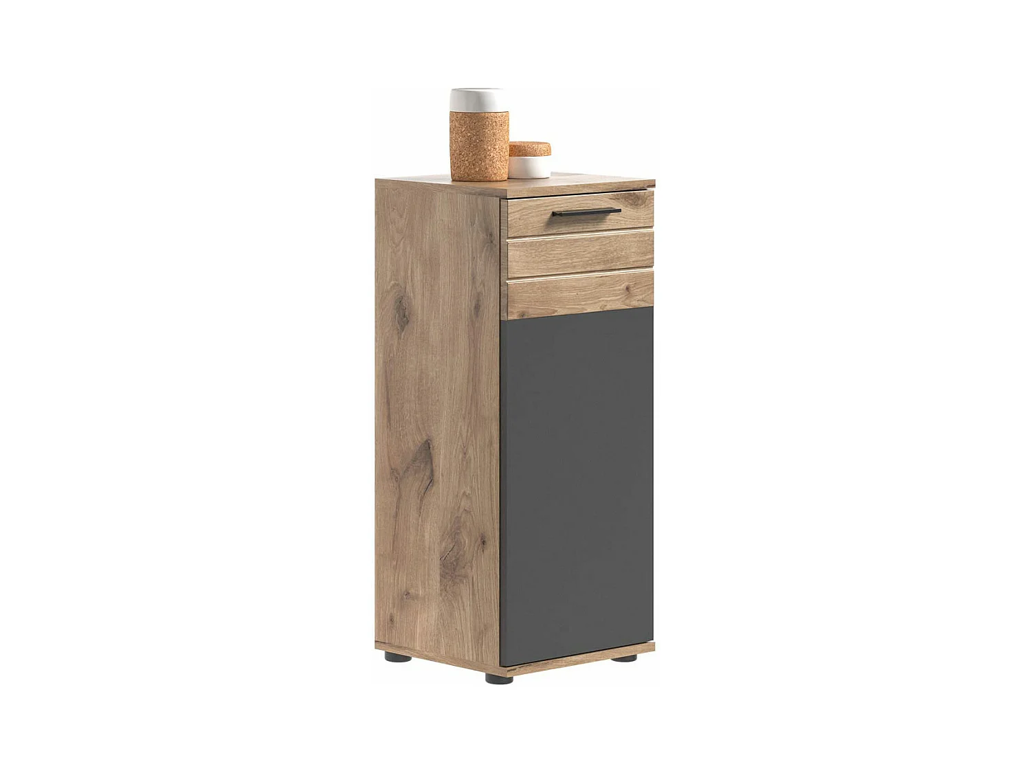 Mason armoire de salle de bain 1 porte gris,chêne décor.