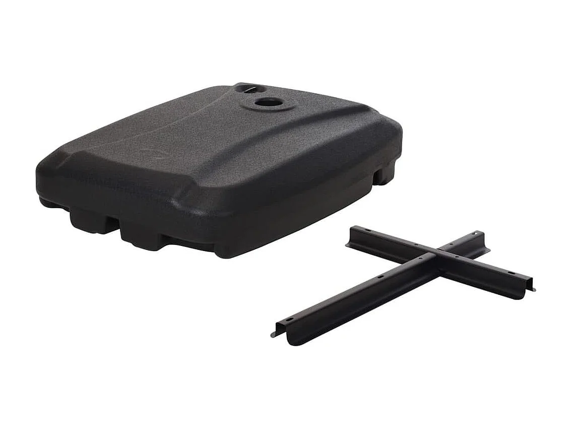 Pied de parasol à roulette - 60L à remplir eau ou sable - 80 x 60 x 15 cm