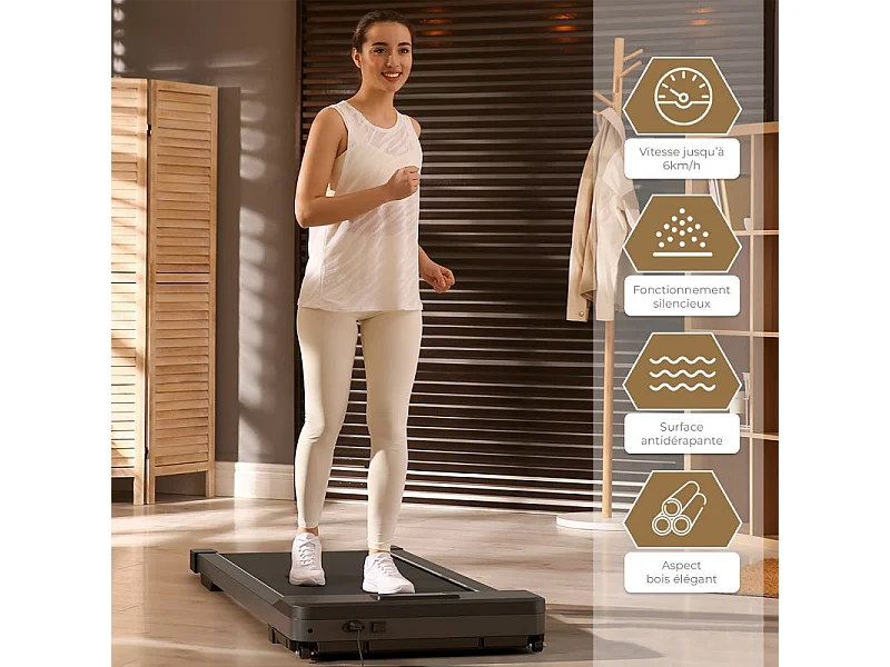 Tapis de marche compact - 120x54x12 cm- Ultra Slim -12 programmes