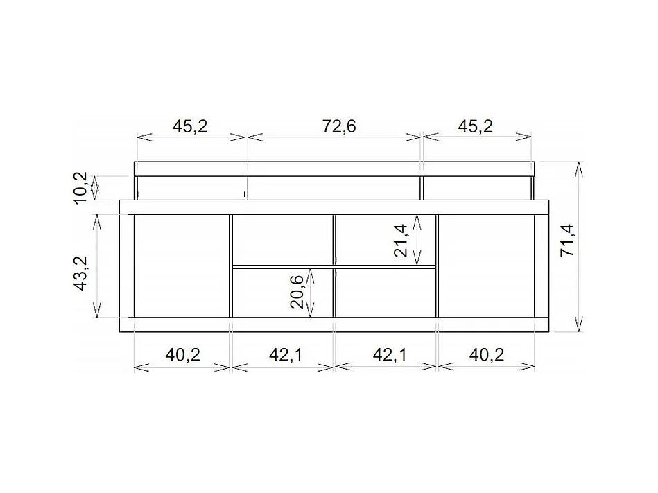Meuble TV 70 Pouces Wengé et Gris 2 Portes Coulissantes L. 180 H 74 P 39.5 cm