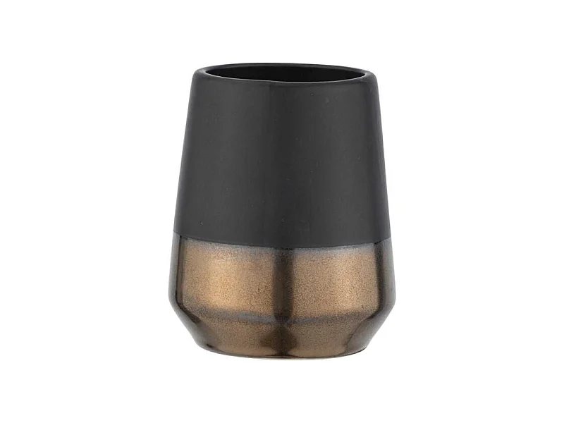 Gobelet pour brosse à dents en céramique "Brandol" - Noir - D 8 x H 10 cm