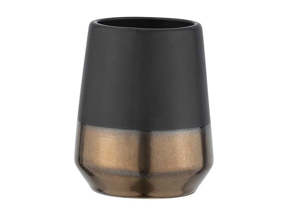 Gobelet pour brosse à dents en céramique "Brandol" - Noir - D 8 x H 10 cm