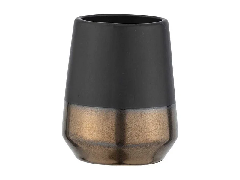 Gobelet pour brosse à dents en céramique "Brandol" - Noir - D 8 x H 10 cm