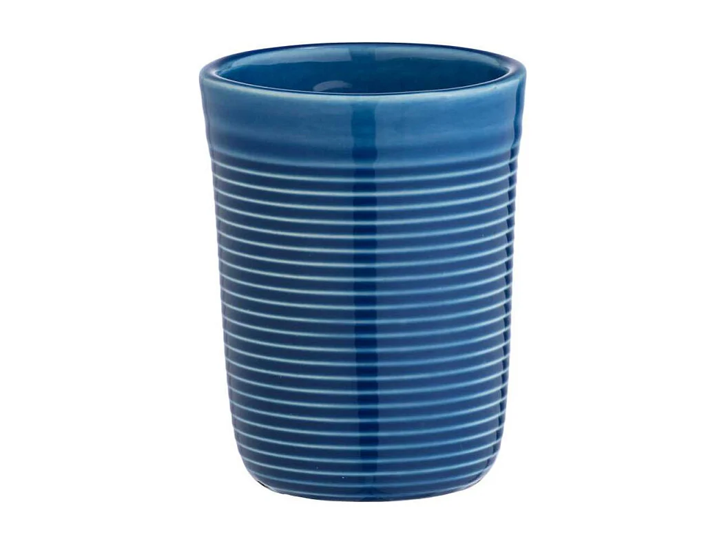 Gobelet pour brosse à dents en céramique "Sada" - Bleu - D 8 x H 10 cm
