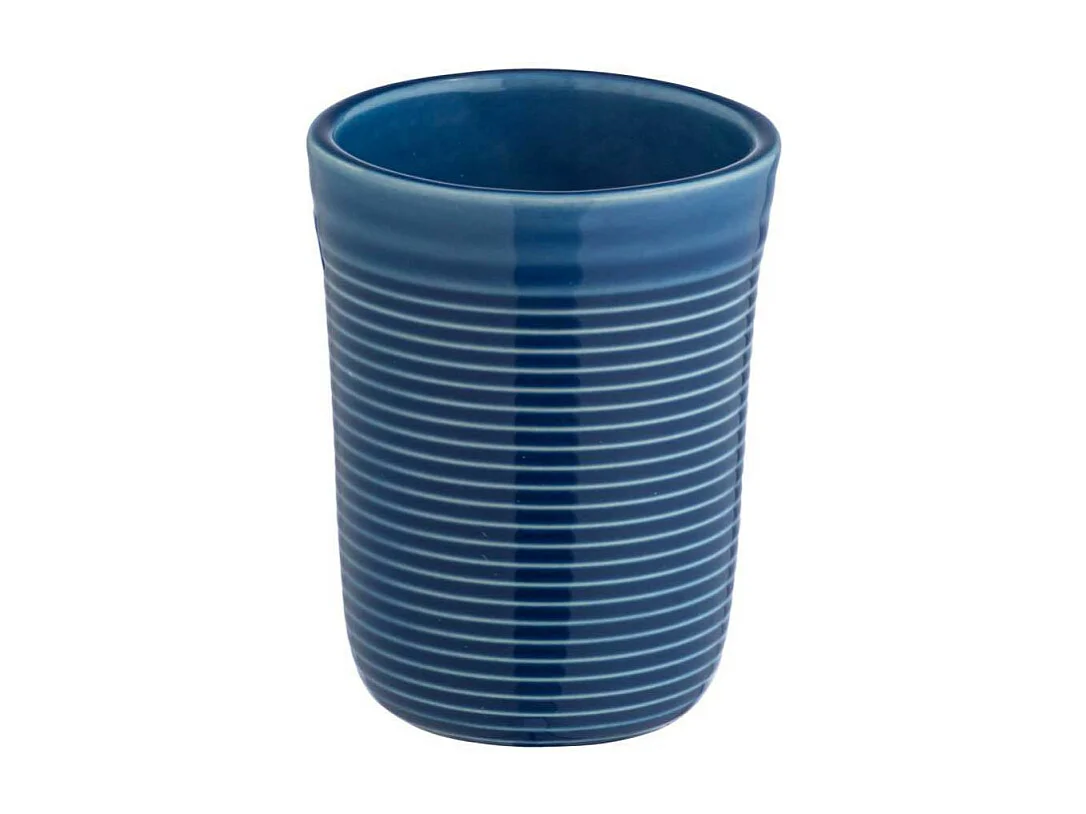 Gobelet pour brosse à dents en céramique "Sada" - Bleu - D 8 x H 10 cm