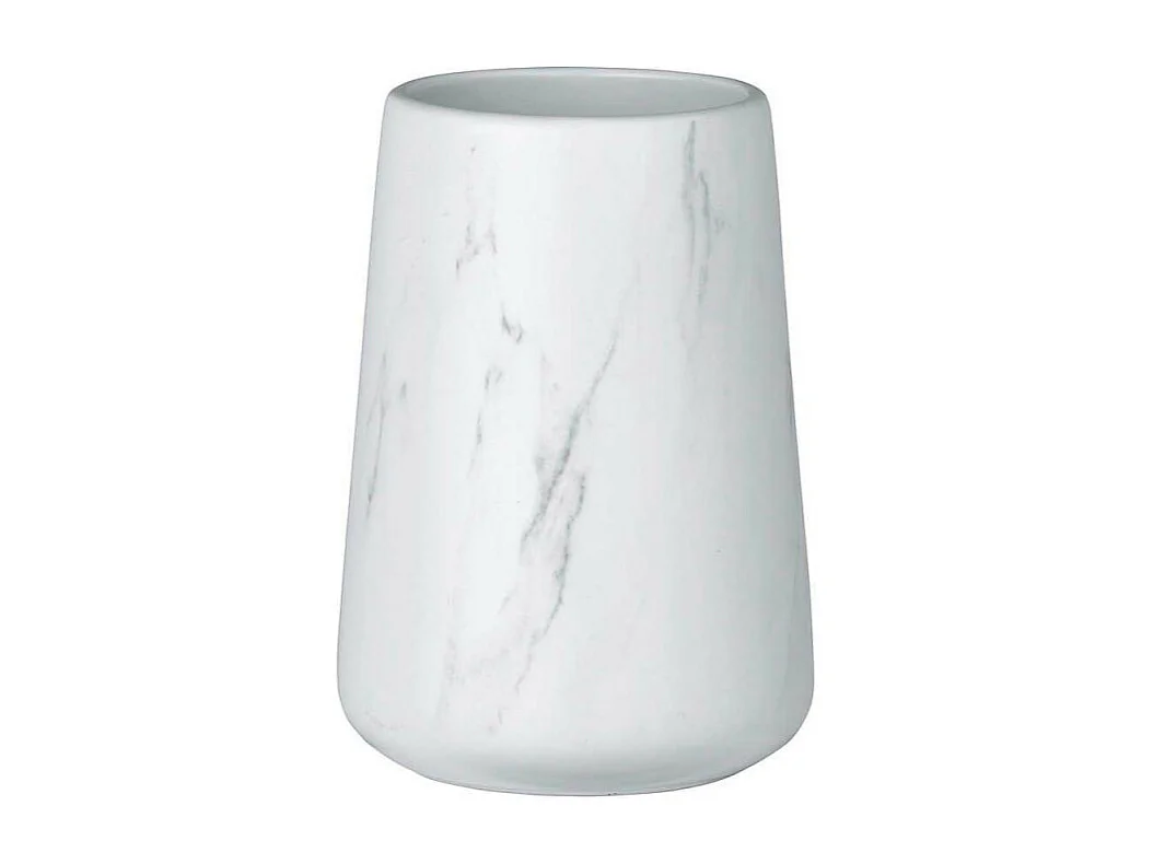 Gobelet en céramique "Adrada" - Blanc/Gris - D 8,5 x H 12 cm