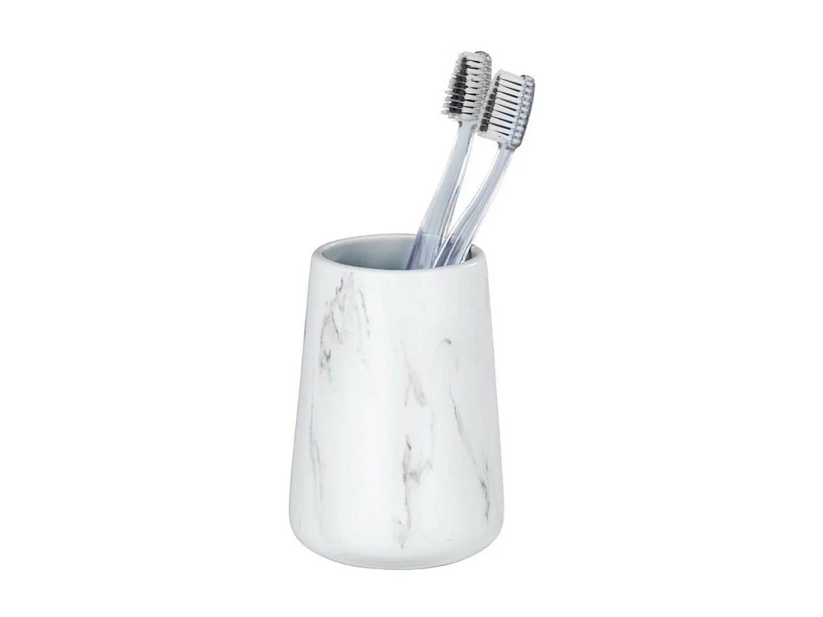 Gobelet en céramique "Adrada" - Blanc/Gris - D 8,5 x H 12 cm