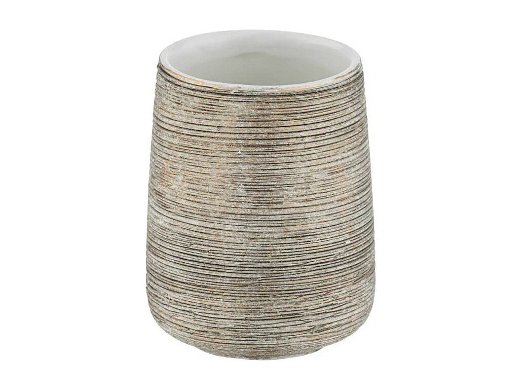 Gobelet porte-brosses à dents en céramique "Fedio" - Or - D 8 x 11 cm