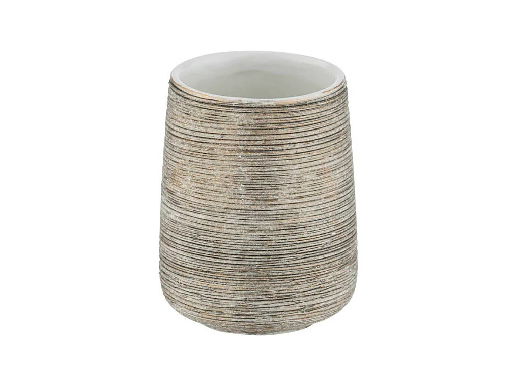 Gobelet porte-brosses à dents en céramique "Fedio" - Or - D 8 x 11 cm