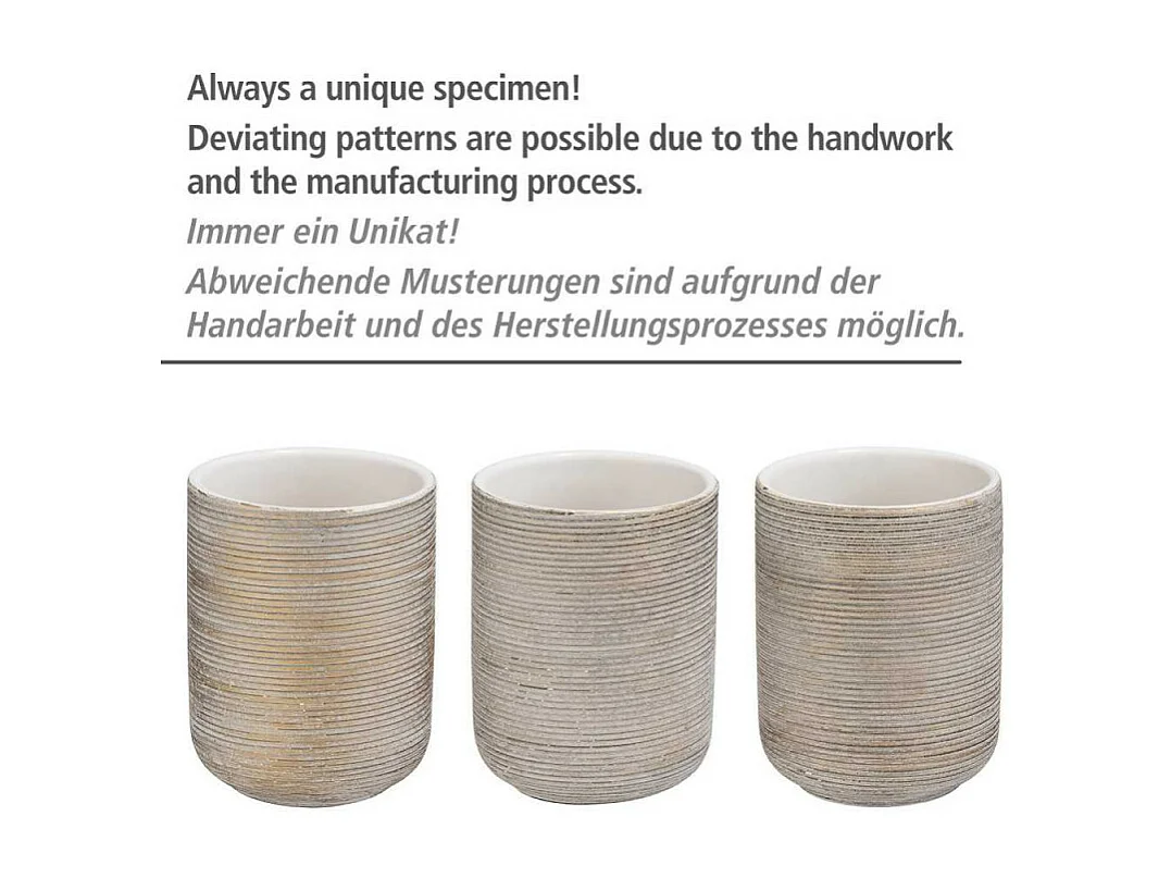 Gobelet porte-brosses à dents en céramique "Fedio" - Or - D 8 x 11 cm