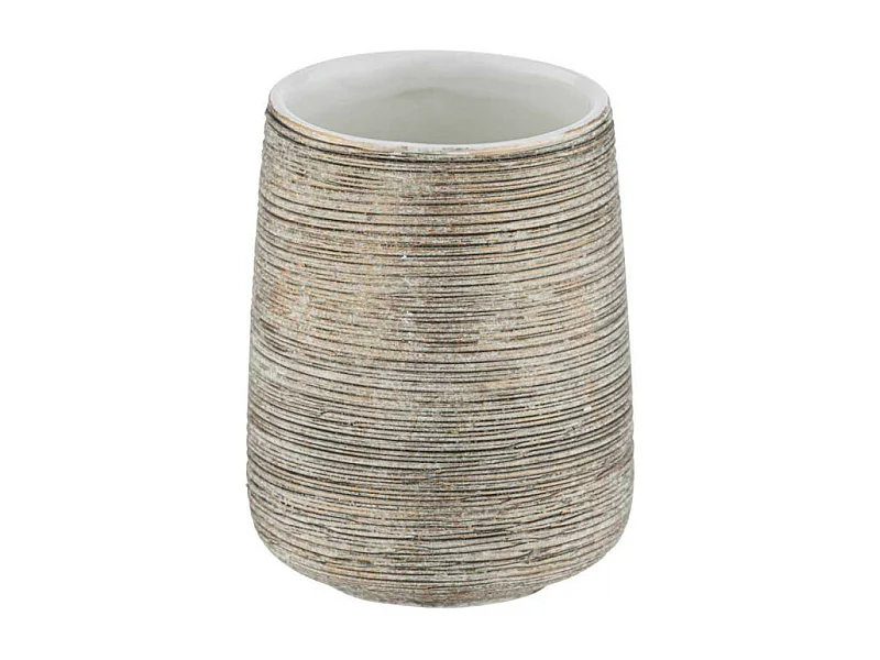 Gobelet porte-brosses à dents en céramique "Fedio" - Or - D 8 x 11 cm