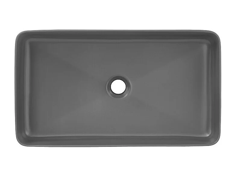 Vasque à poser en céramique - Gris - L 61 x P 34 x H 11 cm