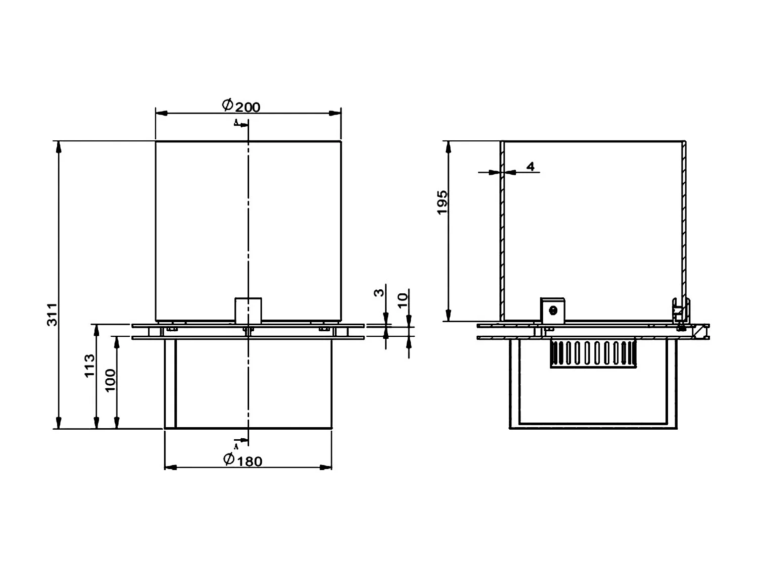 Bruciatore a bioetanolo per camino 1,5 L, in acciaio inox e vetro temperato ø25 cm