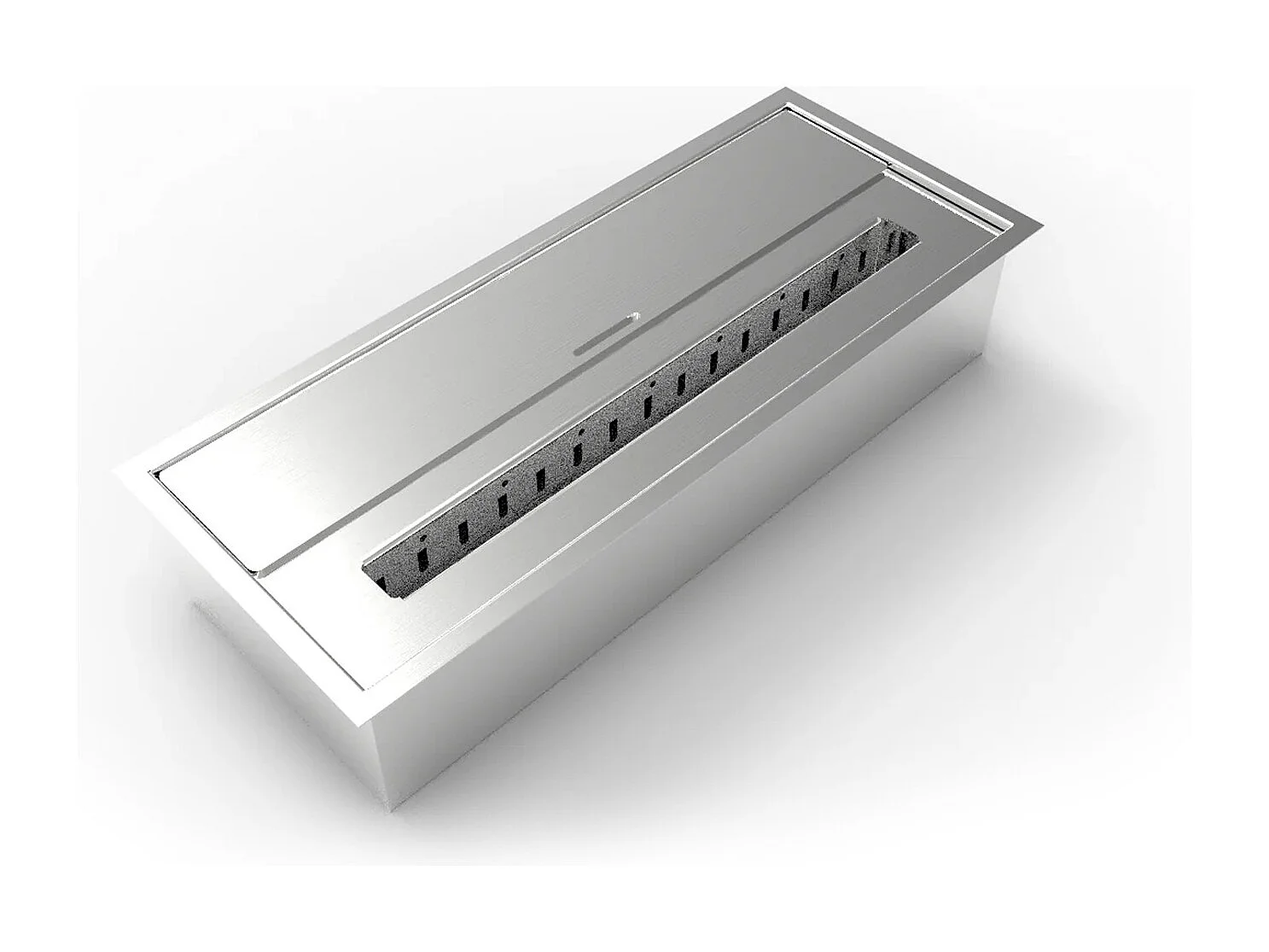 Bruciatore a bioetanolo per camino 3,5 L, in acciaio inox 45,7x18,7xH9,5 cm