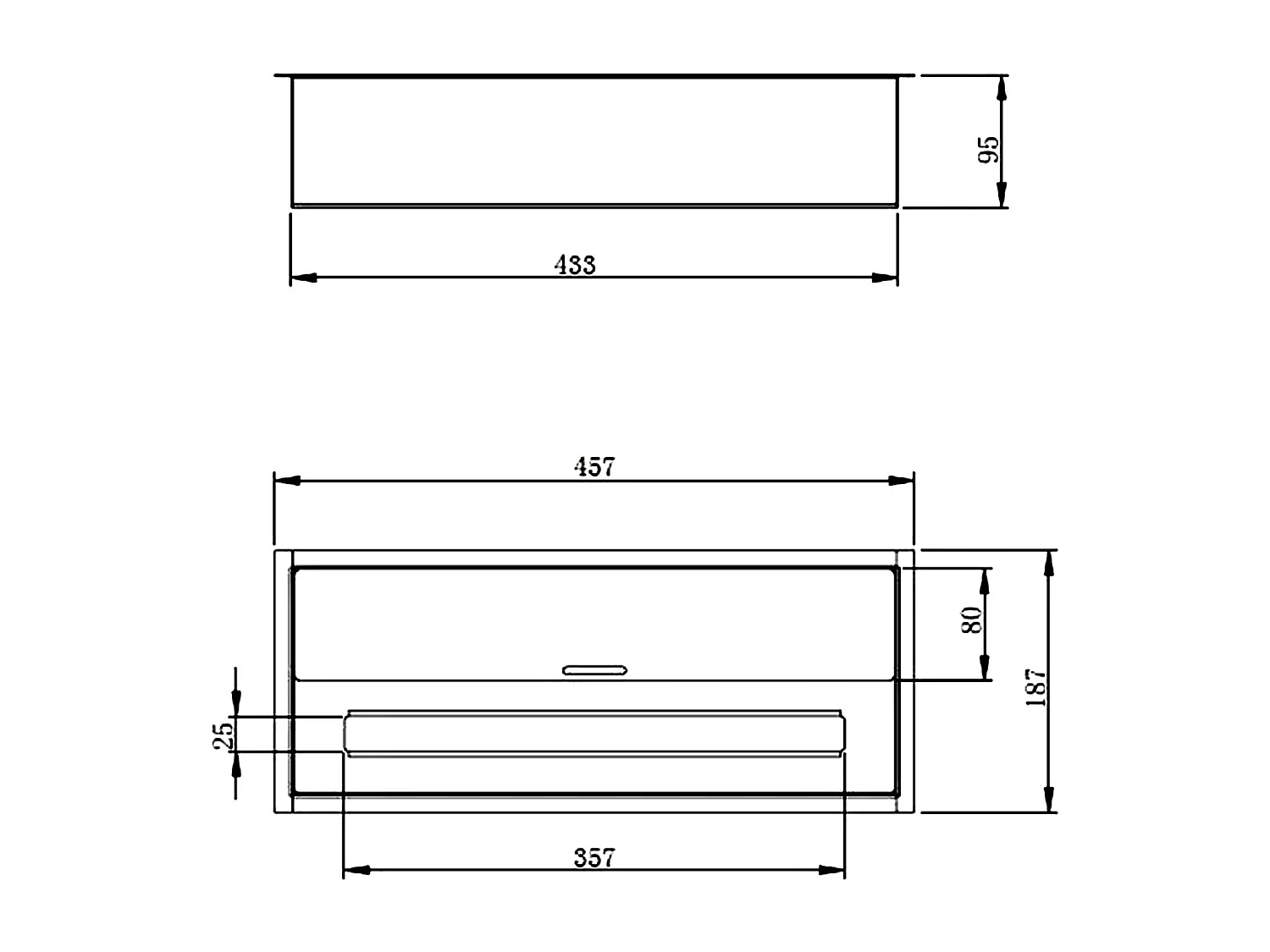Bruciatore a bioetanolo per camino 3,5 L, in acciaio inox 45,7x18,7xH9,5 cm