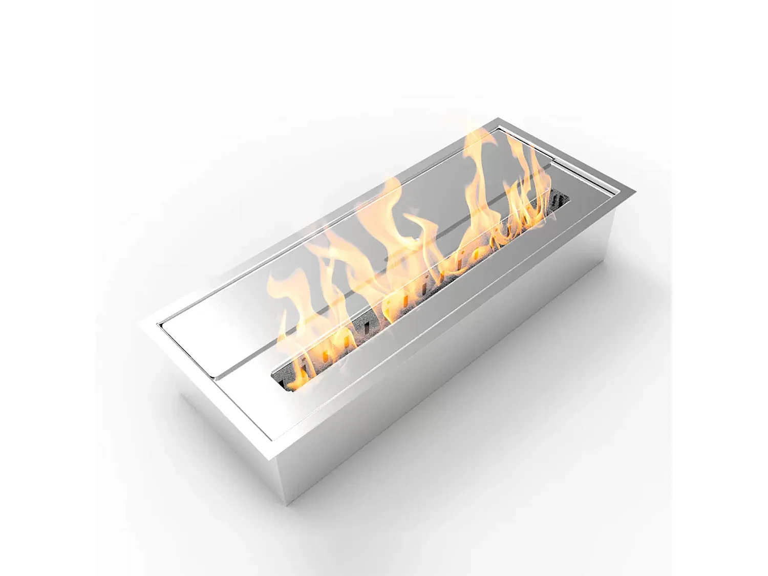 Quemador de bioetanol para chimenea 3,5 L, acero inoxidable 45,7x18,7xH9,5 cm