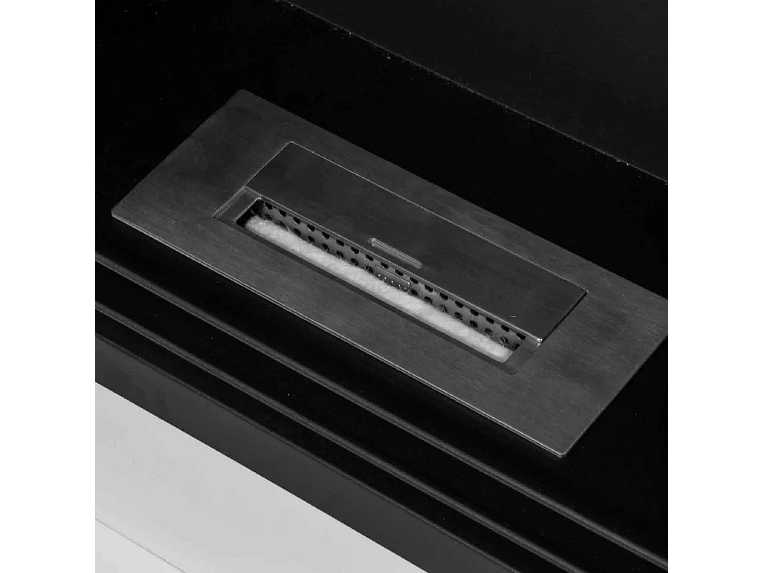 Cambridge - Camino a bioetanolo da terra in legno 110x37xH102 cm, colore bianco