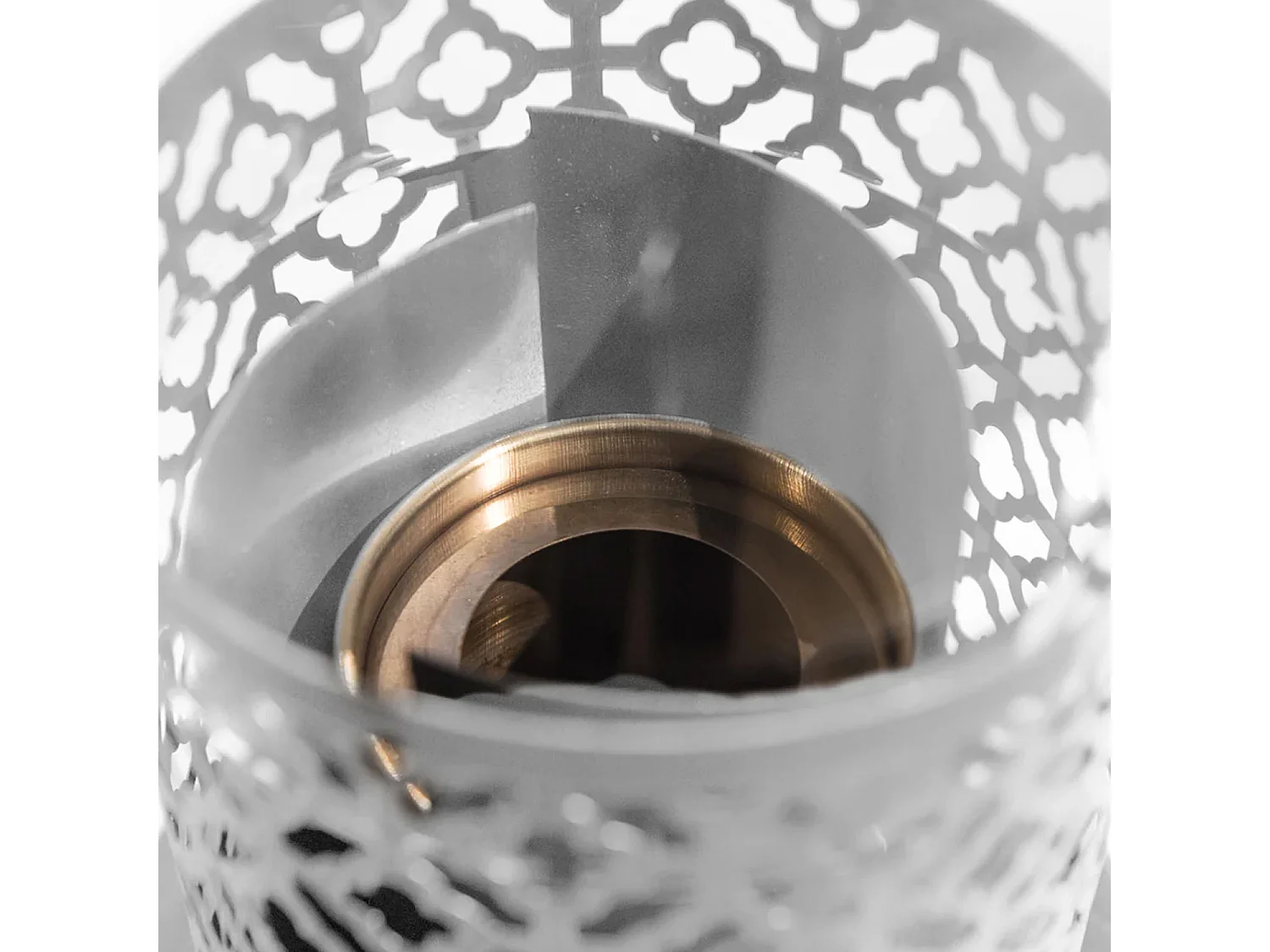 Tolosa - Camino a bioetanolo da tavolo per interni ed esterni ø20 x H49,5 cm, colore bianco