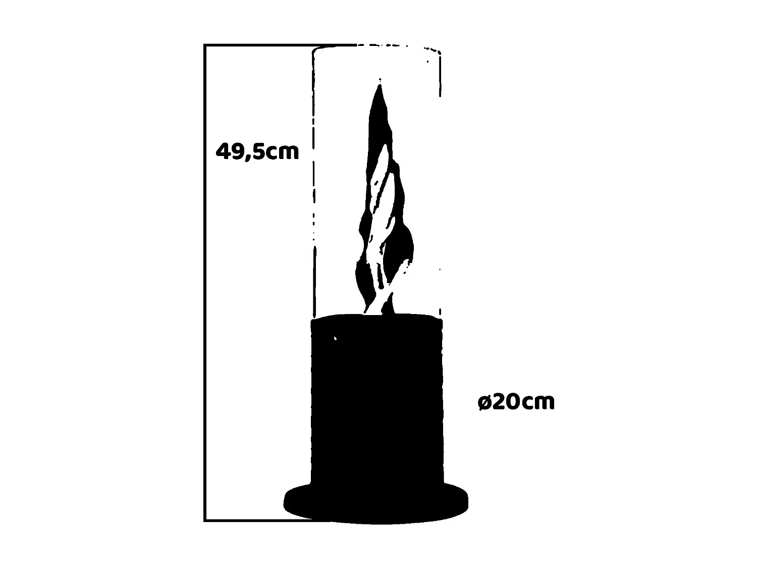 Tolosa - Camino a bioetanolo da tavolo per interni ed esterni ø20 x H49,5 cm, colore bianco