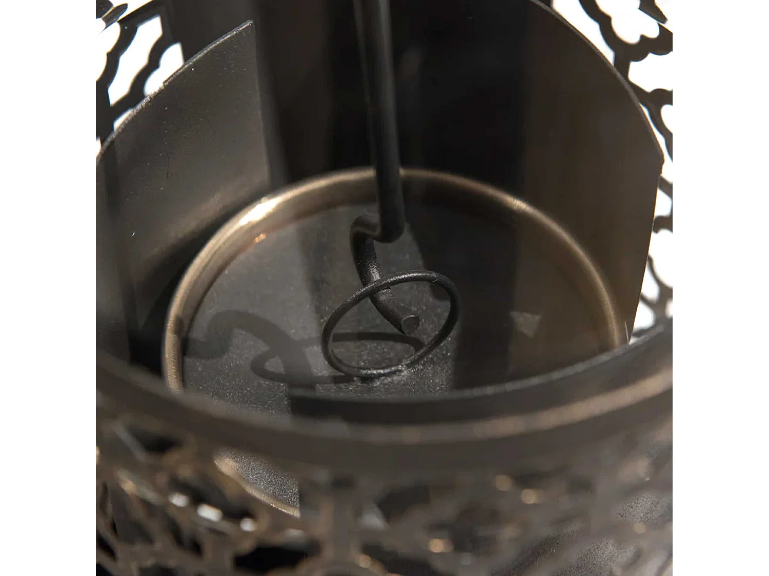 Tolosa - Camino a bioetanolo da tavolo per interni ed esterni ø20 x H49,5 cm, colore nero oro