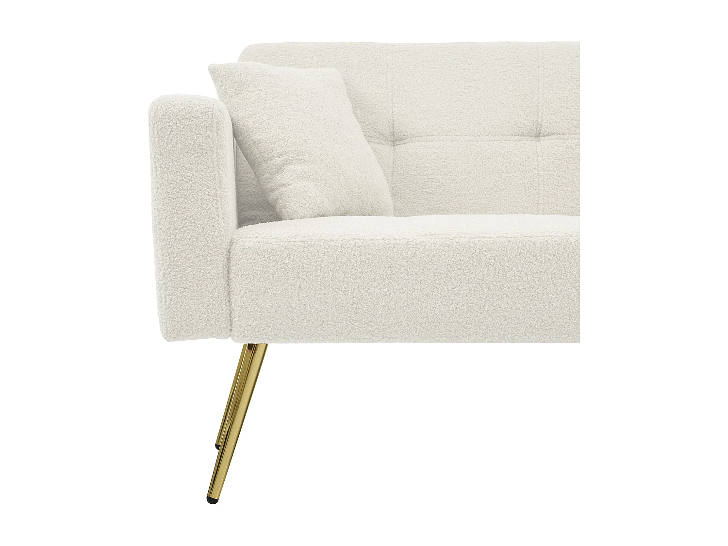 Umwandelbares Sofa mit verstellbarer Rückenlehne – 2 Plätze – French-Terry-Stoff – Weiß