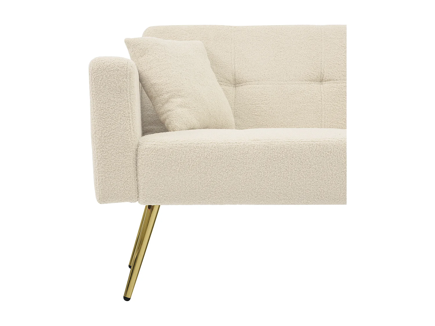 Umwandelbares Sofa mit verstellbarer Rückenlehne – 2 Plätze – French-Terry-Stoff – Beige