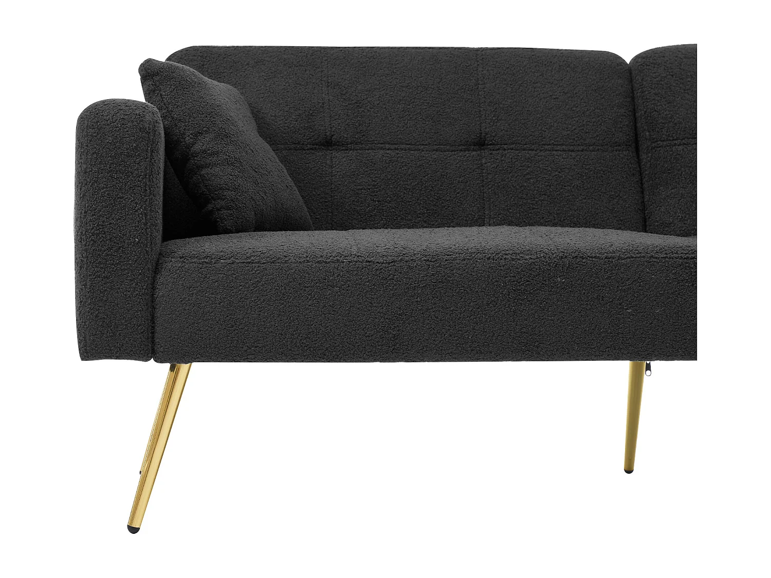 Canapé convertible avec dossier réglable - 2 places - tissu bouclette - Gris