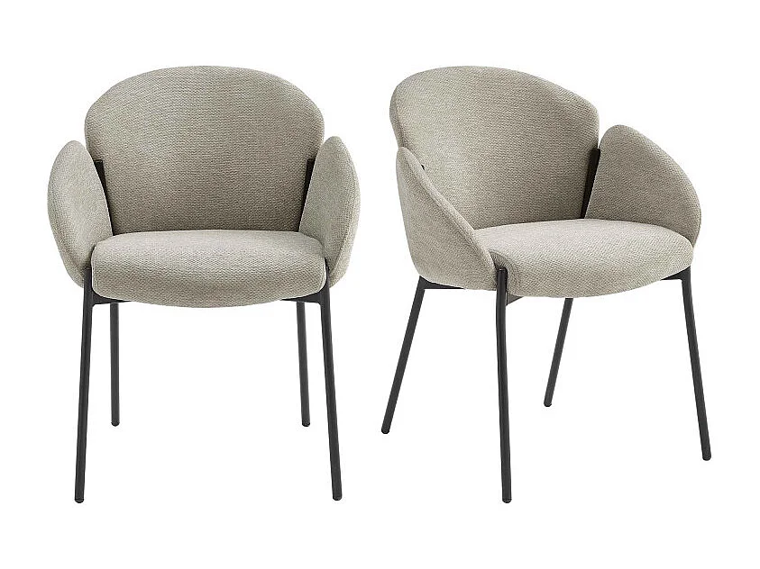 CANDICE-Set di 2 sedie da pranzo Luxury greige