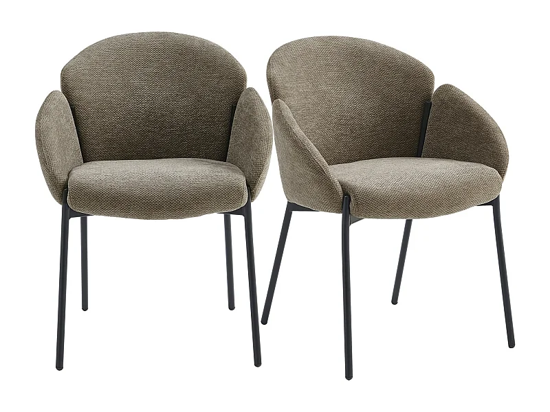 CANDICE-Chaise en tissu Luxury Taupe (x2)